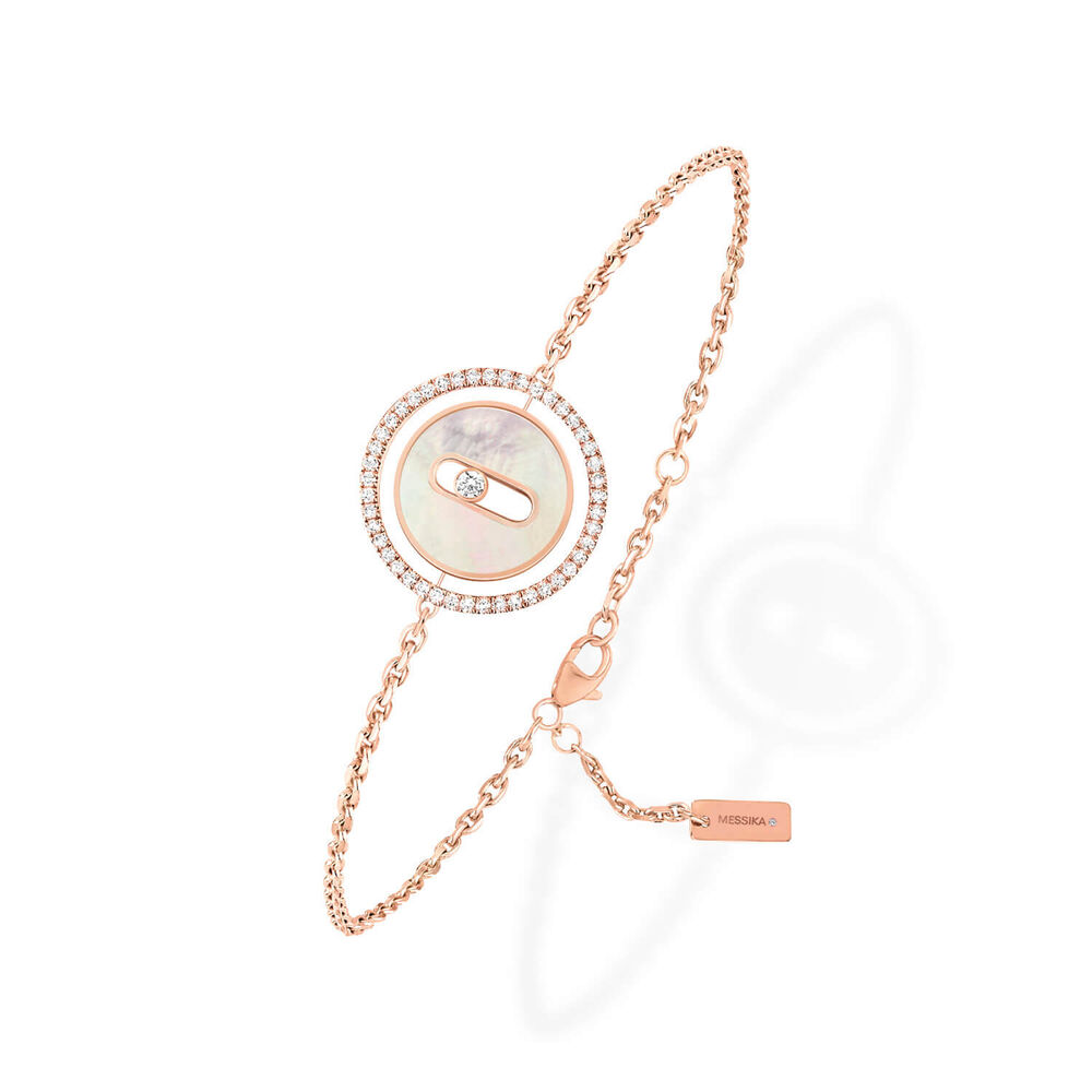 Messika Lucky Move 18ct Rose Gold 0.18ct Diamond & Mother of Pearl Bracelet