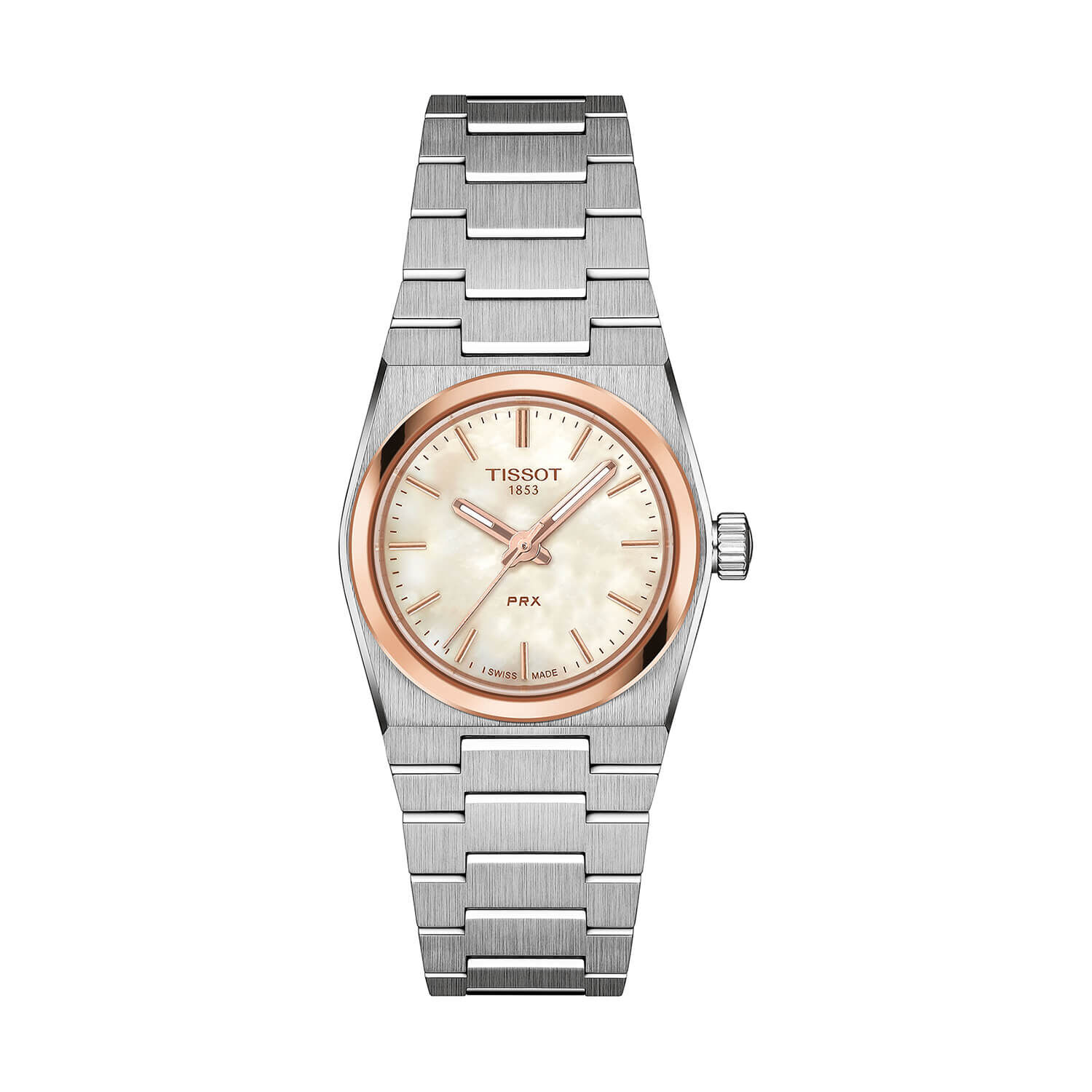 Tissot PRX Quartz 25mm MOP Rose Gold PVD Steel Watch