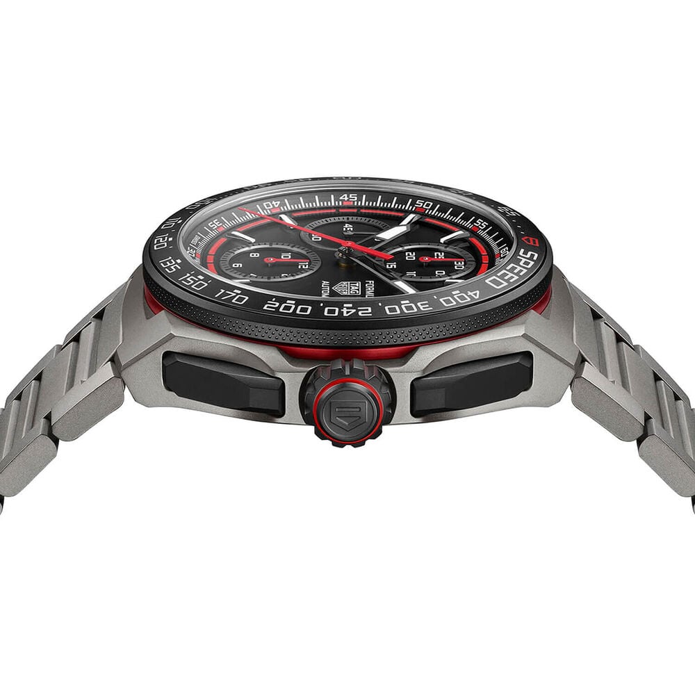 TAG Heuer Formula 1 Chronograph 44mm Black & Red Opalin Dial Titanium Bracelet Watch image number 3