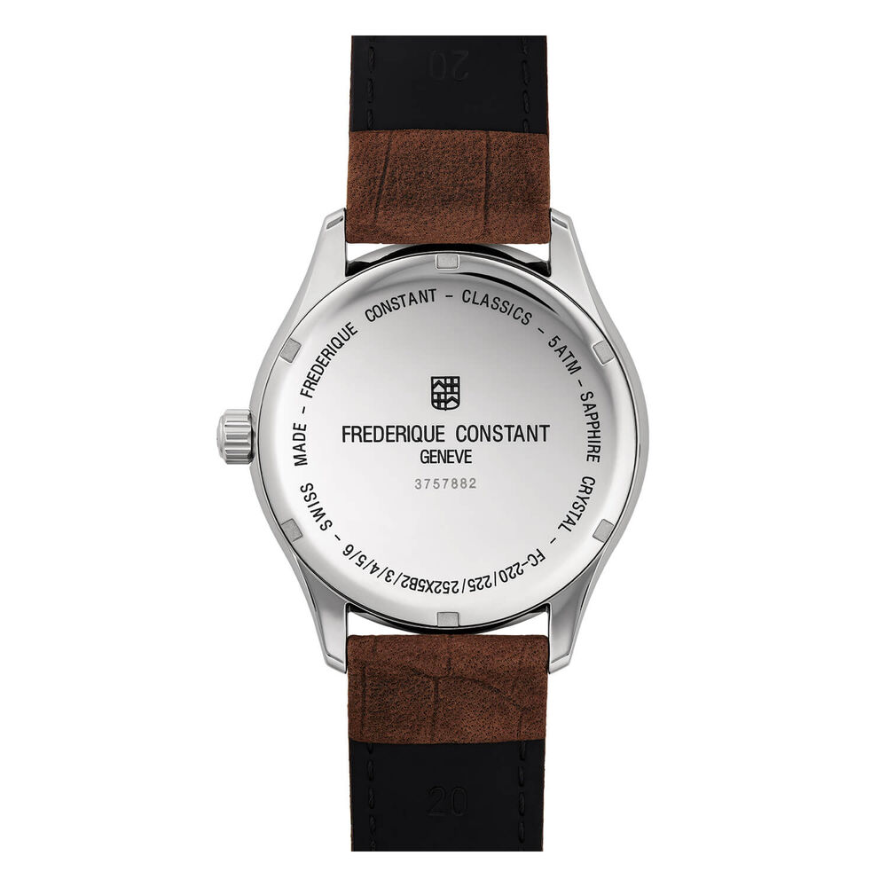 Frederique Constant Gentlemen Classic 40mm Quartz Grey Dial Brown Leather Strap Watch image number 2