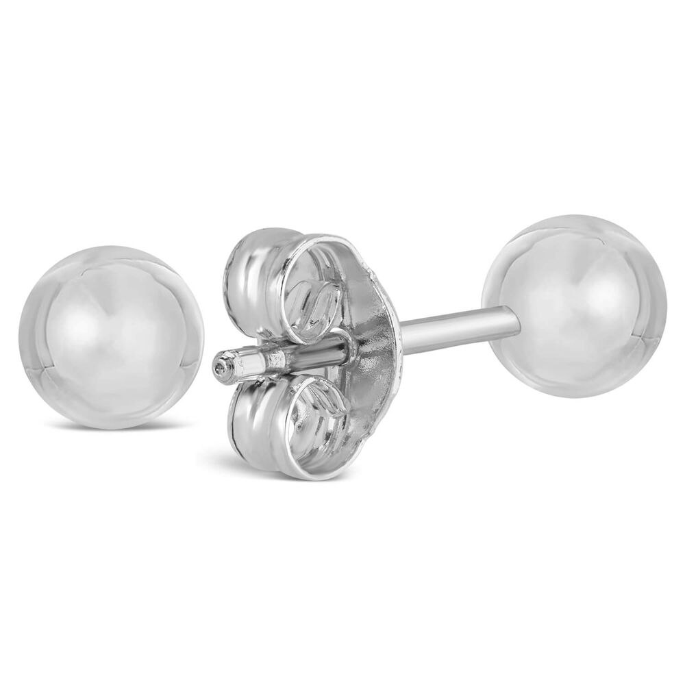 9ct White Gold 5mm Polished Ball Stud Earrings image number 2