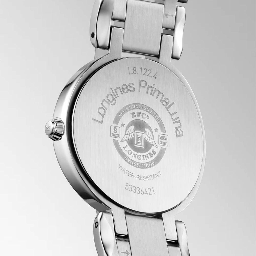 Longines Primaluna 30mm Silver Dial Stainless Steel Bracelet Watch image number 3