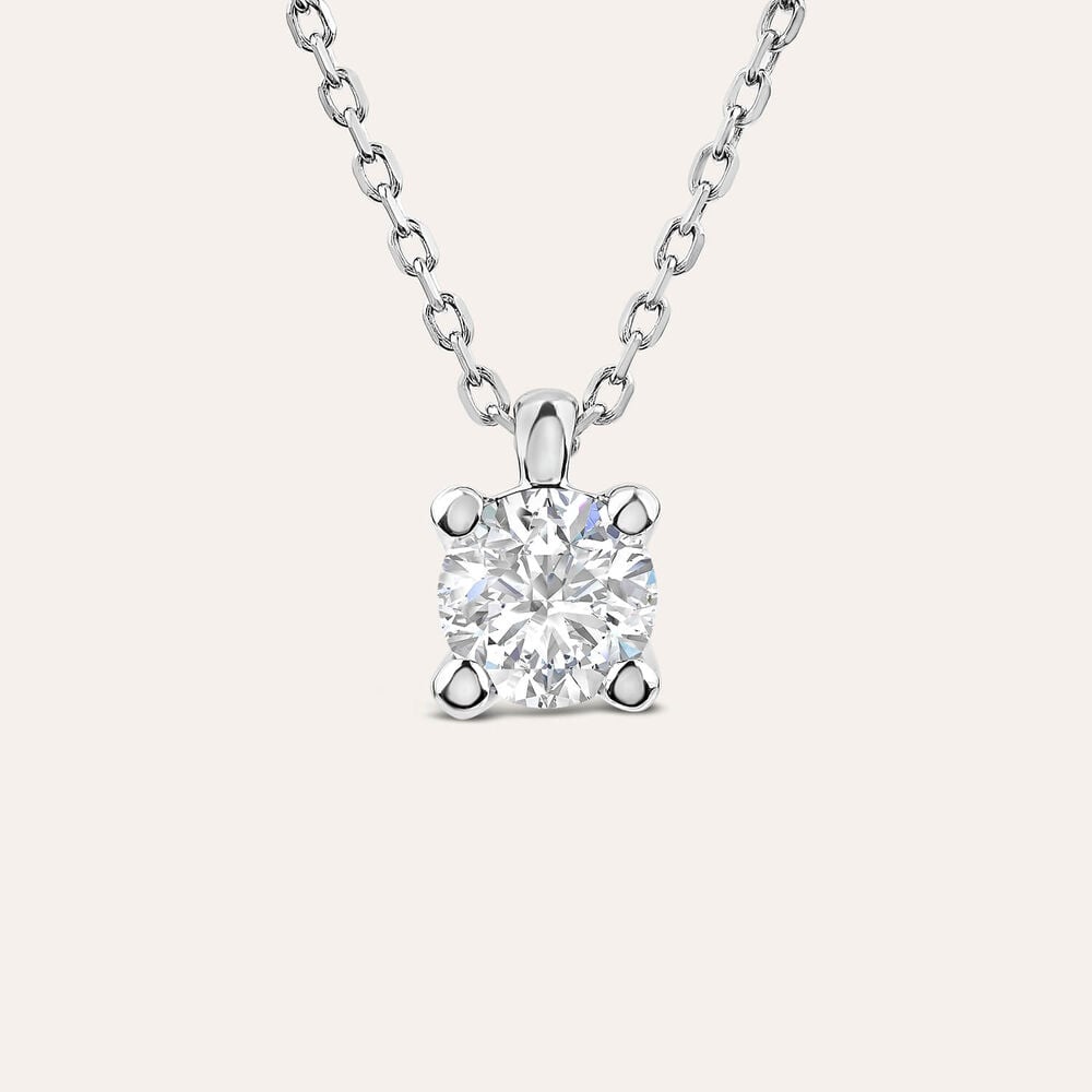 Born 9ct White Gold Lab Grown 0.30ct Diamond Round Brilliant Pendant
