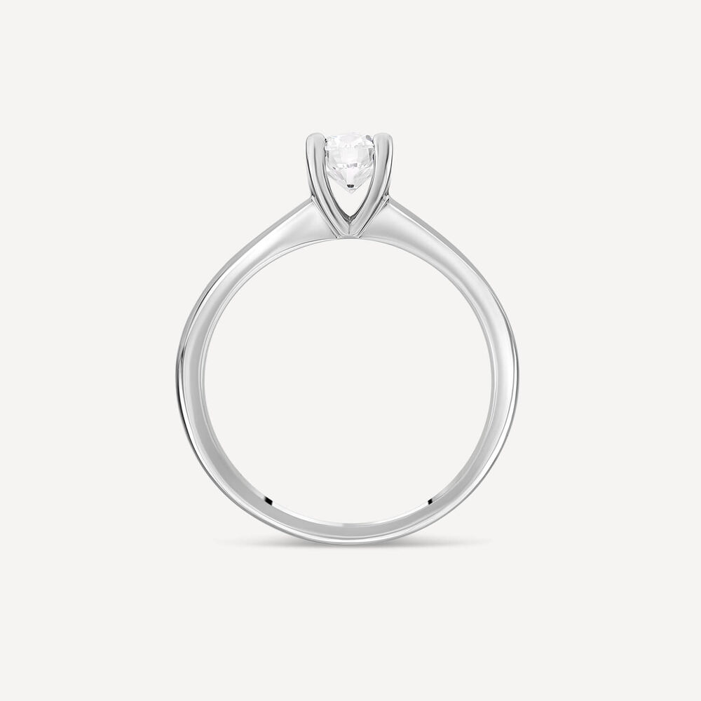 Platinum 0.50ct Round Diamond Four Claw Solitaire Ring image number 3