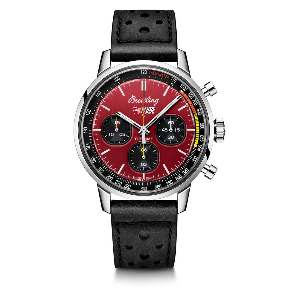Breitling Top Time Chevrolet Corvette With Red Dial Black Strap Watch image number 0