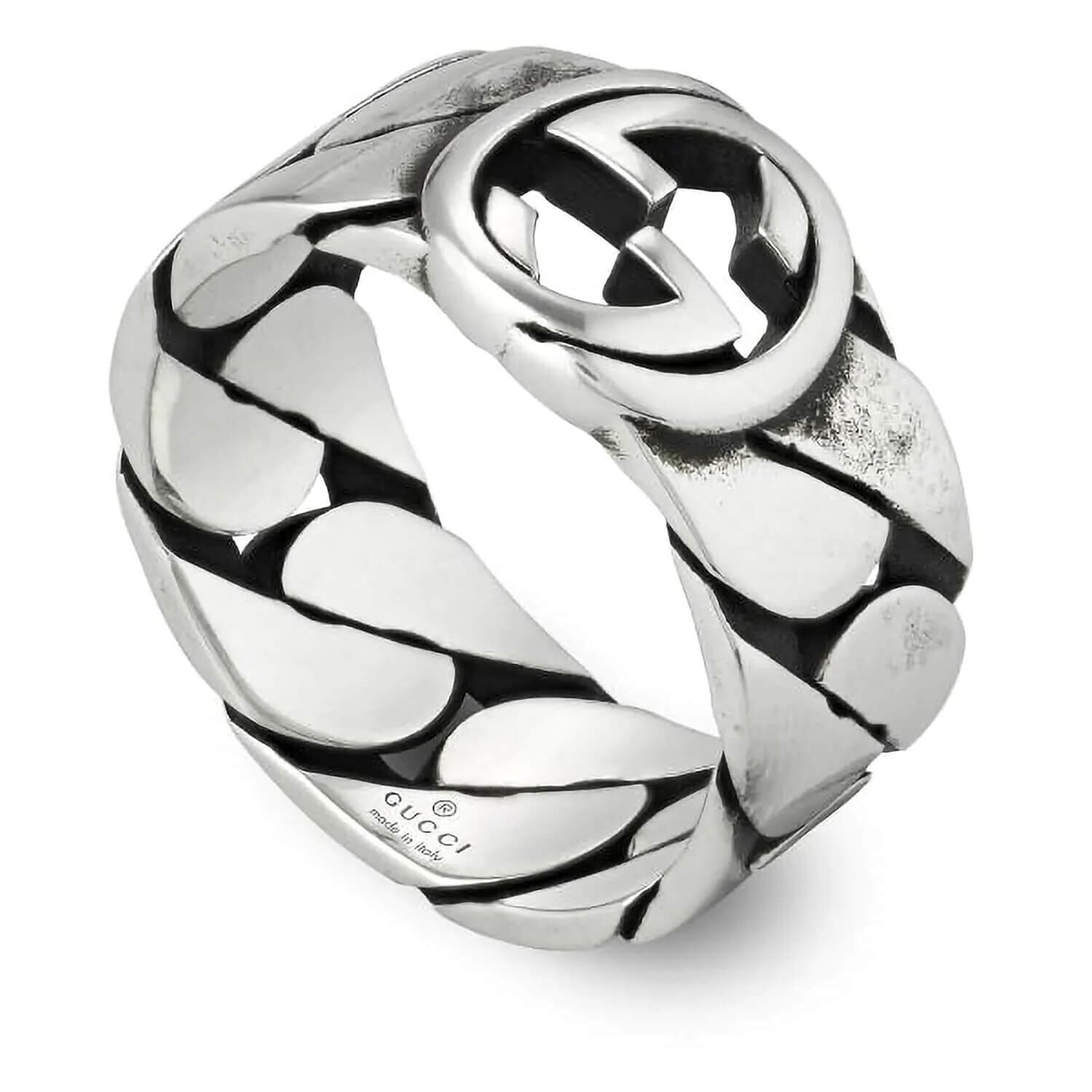 Gucci Interlocking G Silver 8mm Band Ring