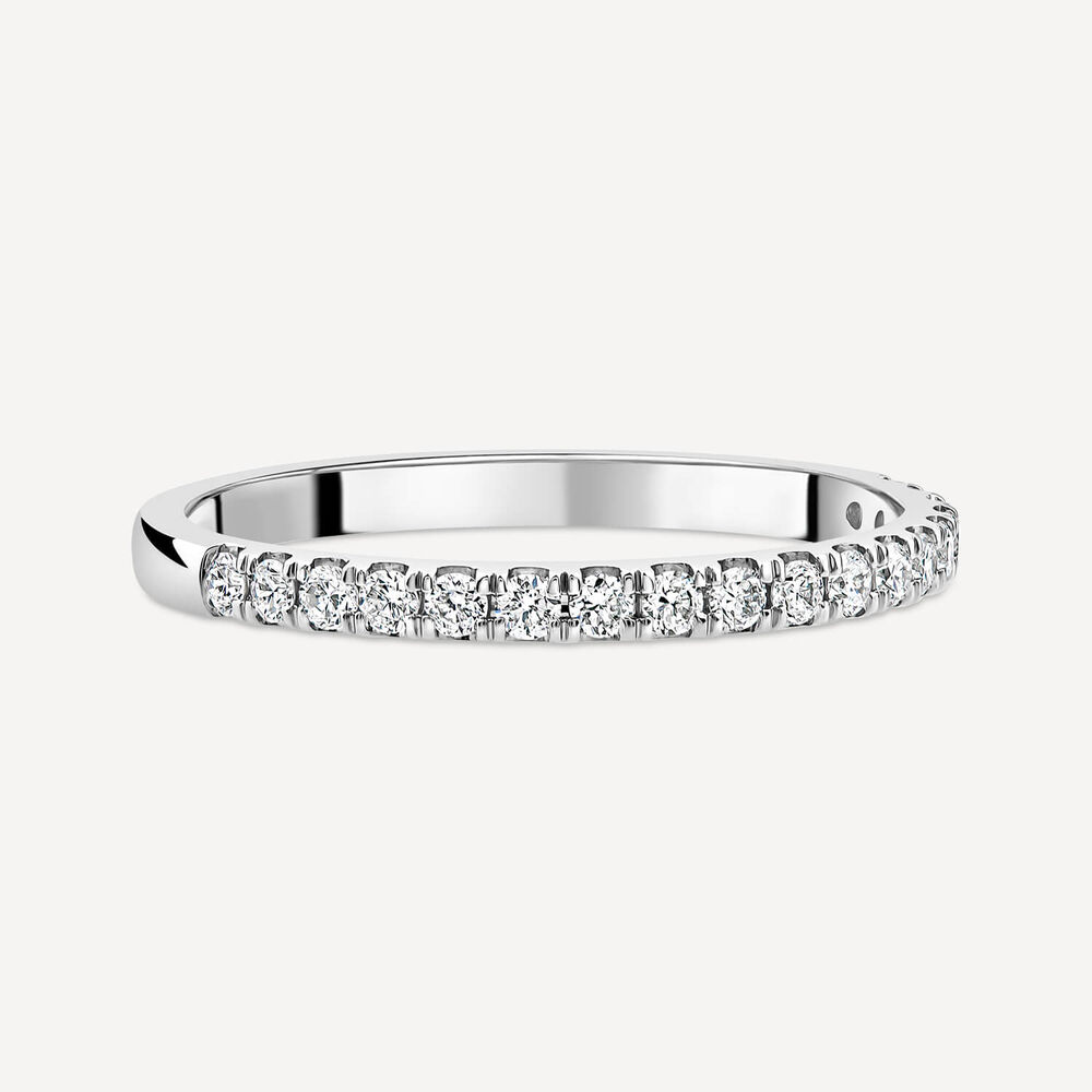Born Platinum 0.20ct Lab Grown Diamond Claw Set Half Eternity Wedding Ring image number 2