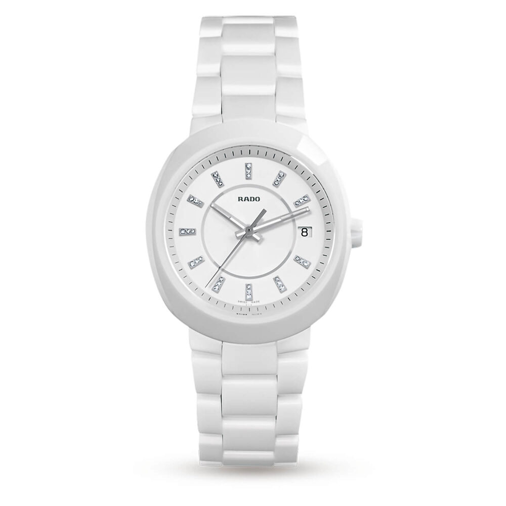 Pre-Owned Rado DiaStar 38mm White Diamond Dial Ceramic Bracelet Watch image number 0