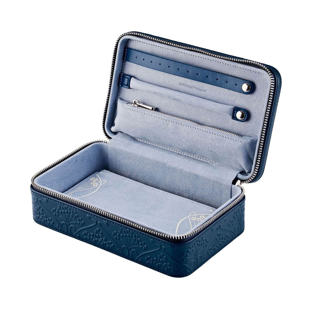 WOLF X LIBERTY Navy All Over Ianthe Medium Jewellery Zip Travel Case