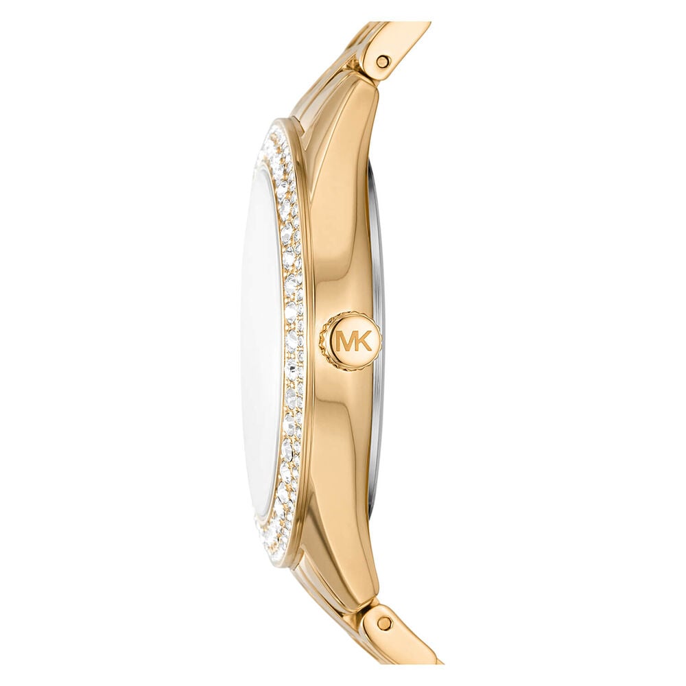 Michael Kors Harlowe 38mm Yellow Gold Crystal Dial & Bezel Bracelet Watch image number 1