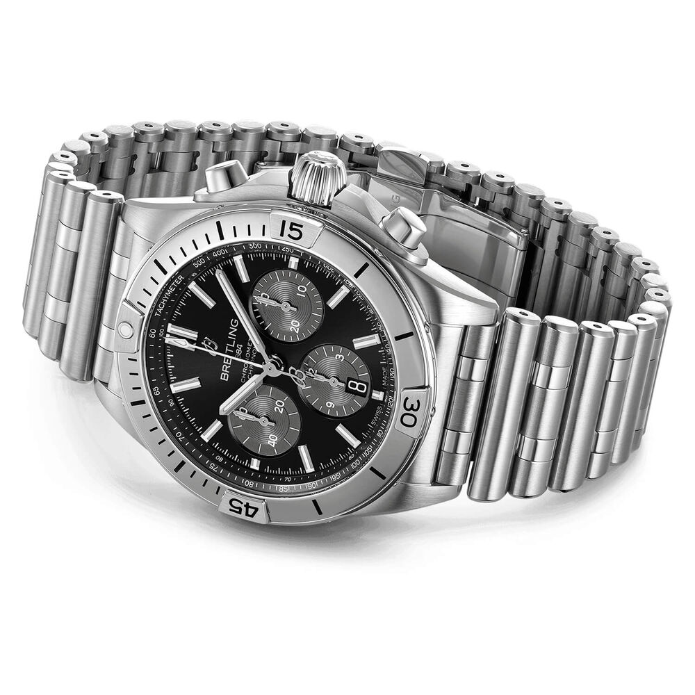 Breitling Chronomat B01 42mm Black Dial Steel Bracelet Watch image number 2