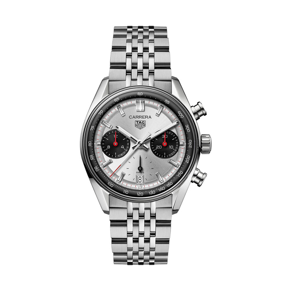 TAG Heuer Carrera Chronograph 39mm Silver Dial Steel Bracelet Watch