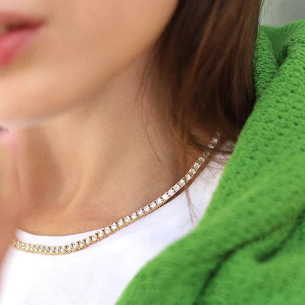 CARAT* London Prudence Cubic Zirconia 18k Gold Vermeil Necklace