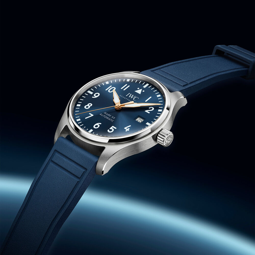 IWC Schaffhausen Pilot's Mark XX Le Petit Prince 40mm Blue Dial & Rubber Strap Watch