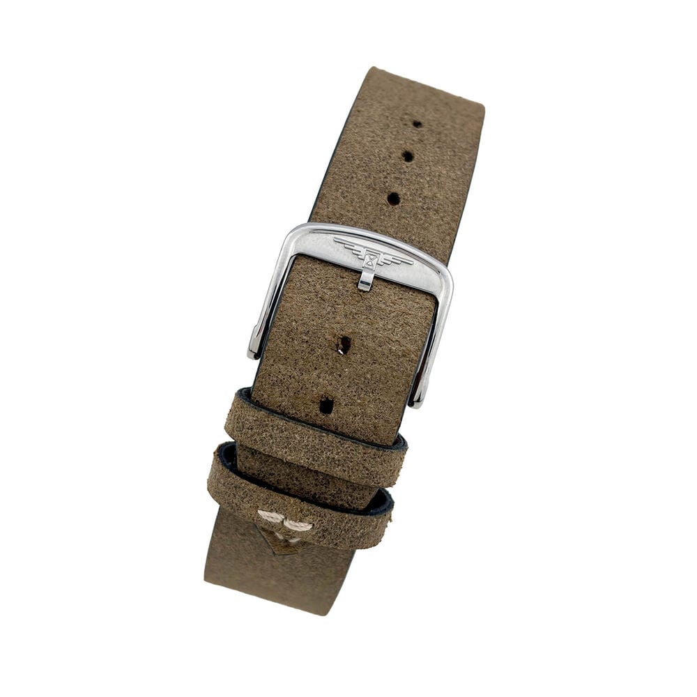 Pre-Owned Longines Heritage Military Cream Dial Leather Men's Watch image number 2