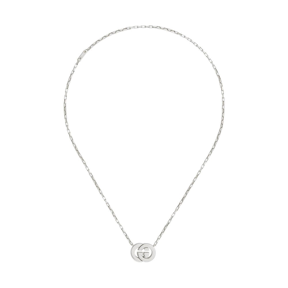 Gucci Interlocking Sterling Silver Chain Necklace image number 1