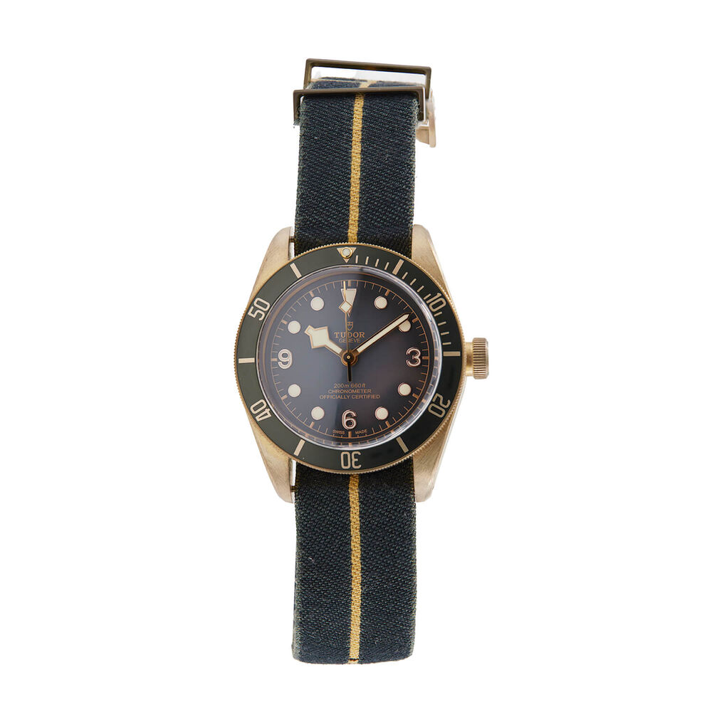 Pre-Owned TUDOR Black Bay Bronze Swiss Dive 43mm Black Dial Fabric Strap Watch