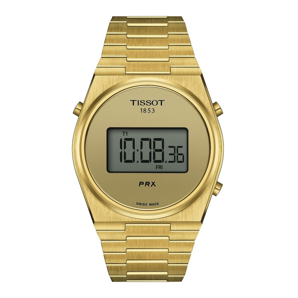 Tissot PRX Digital 40mm Champagne Dial Yellow Gold PVD Case Watch image number 0