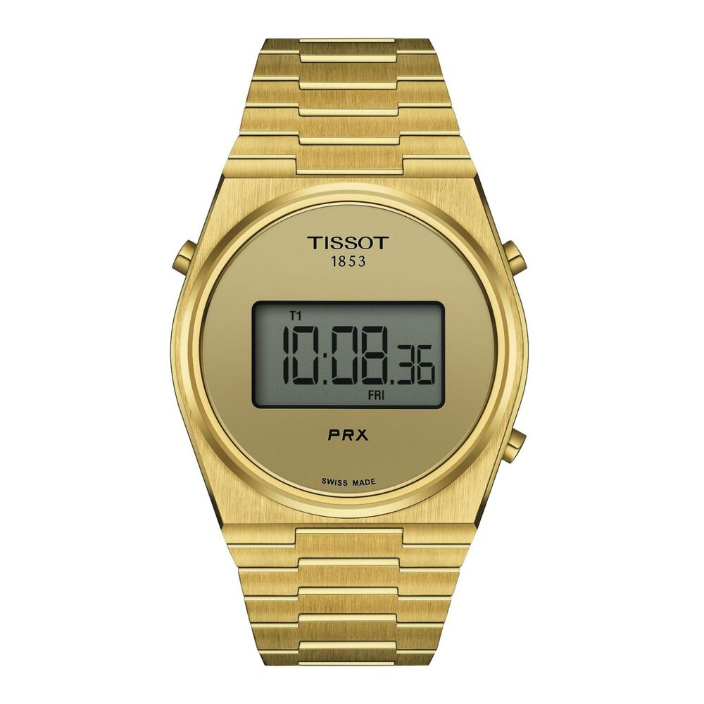 Tissot PRX Digital 40mm Champagne Dial Yellow Gold PVD Case Watch