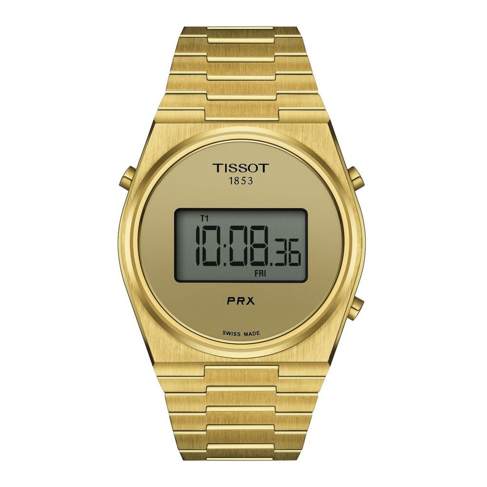 Tissot PRX Digital 40mm Champagne Dial Yellow Gold PVD Case Watch image number 0