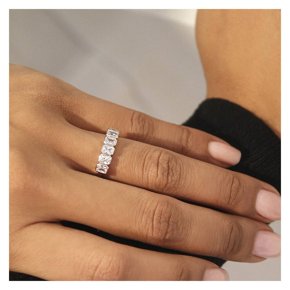 CARAT* London Silver Cassidy Emerald Line Ring image number 4