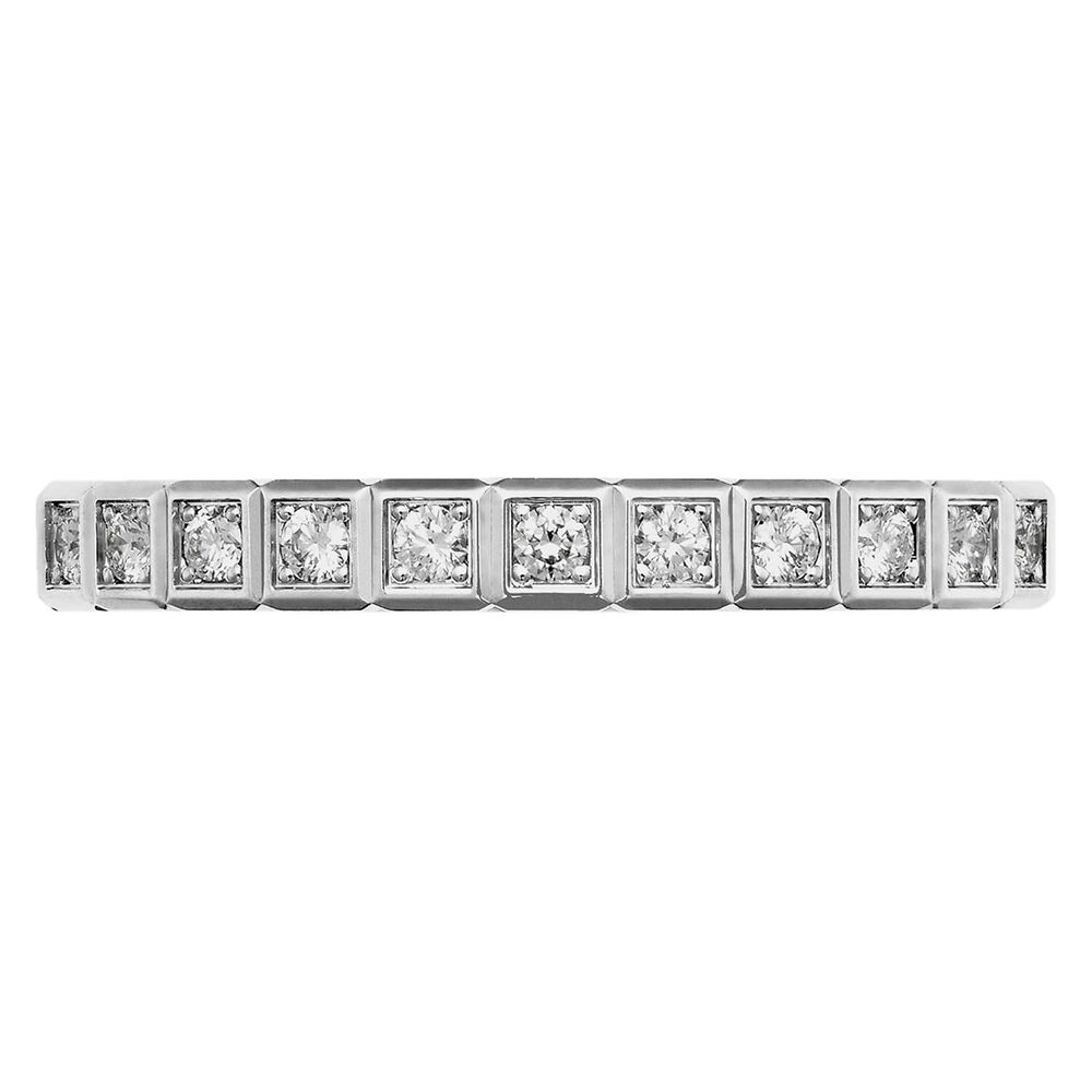 Chopard Ice Cube 18ct White Gold 0.11ct Half-Diamond Set Thin Band Ring (UK Size N - O)