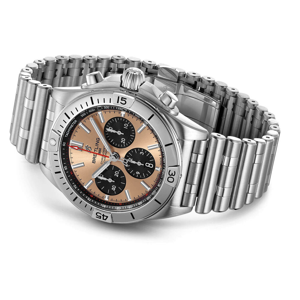 Breitling Chronomat 42mm Mens Copper Dial Steel Bracelet Watch image number 2