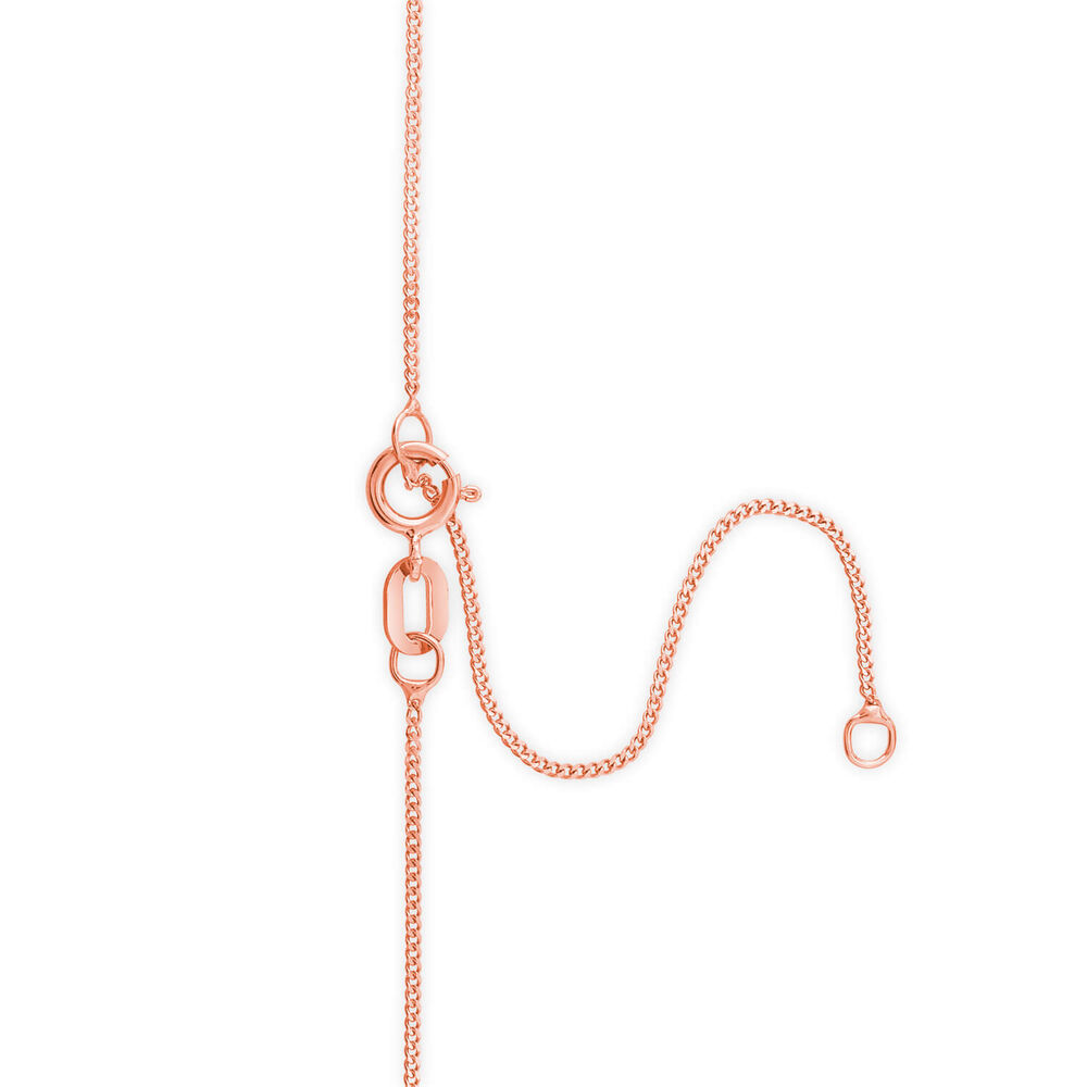 9ct Rose Gold 5mm Four Claw Cubic Zirconia Set Pendant (Chain Included) image number 2