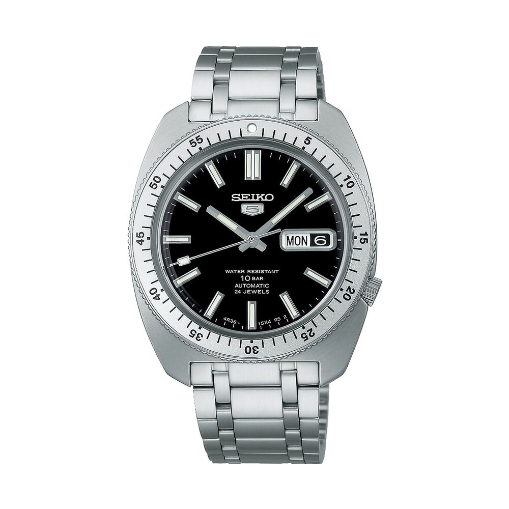Seiko 5 Sports ‘Gene Kranz’ Recreation Limited Edition 38.2mm Black Dial Steel Bracelet Watch image number 0
