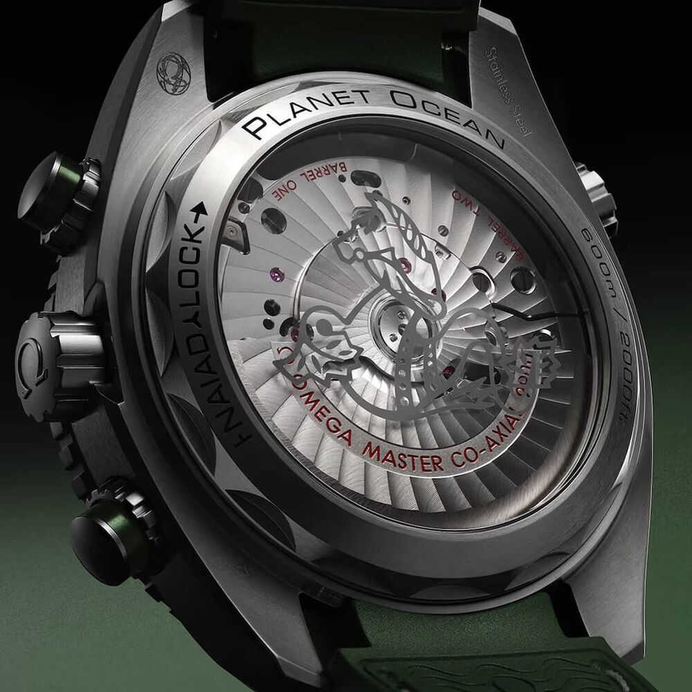 OMEGA Seamaster Planet Ocean 600M 45.5mm Grey Dial Green Rubber Strap Watch image number 4