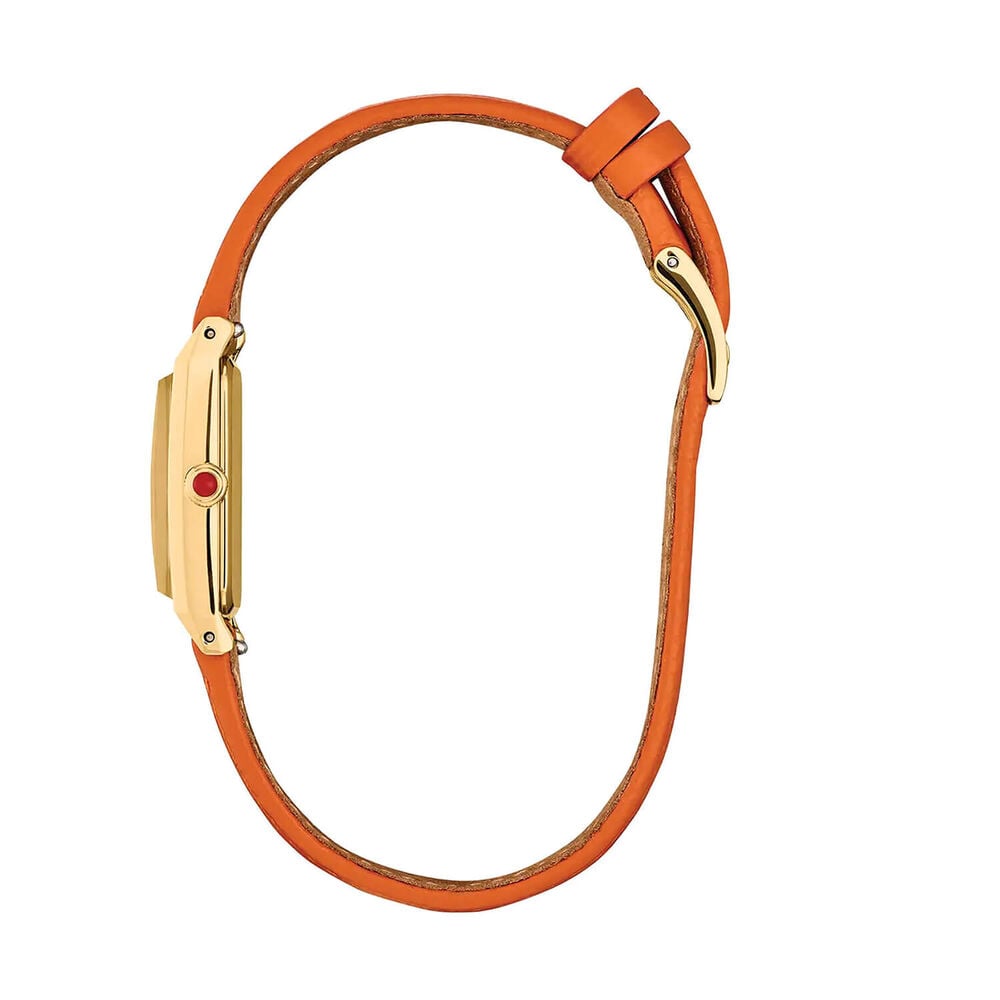Citizen Fio 14x30mm White Dial Orange Leather Strap Watch