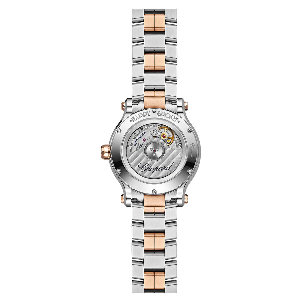 Chopard Happy Sport 33mm Five Floating Diamonds Silver 18ct Watch image number 1