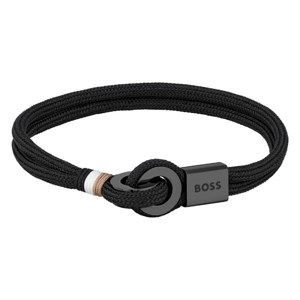 Gents BOSS Thad Sport Nylon Black Cord Bracelet