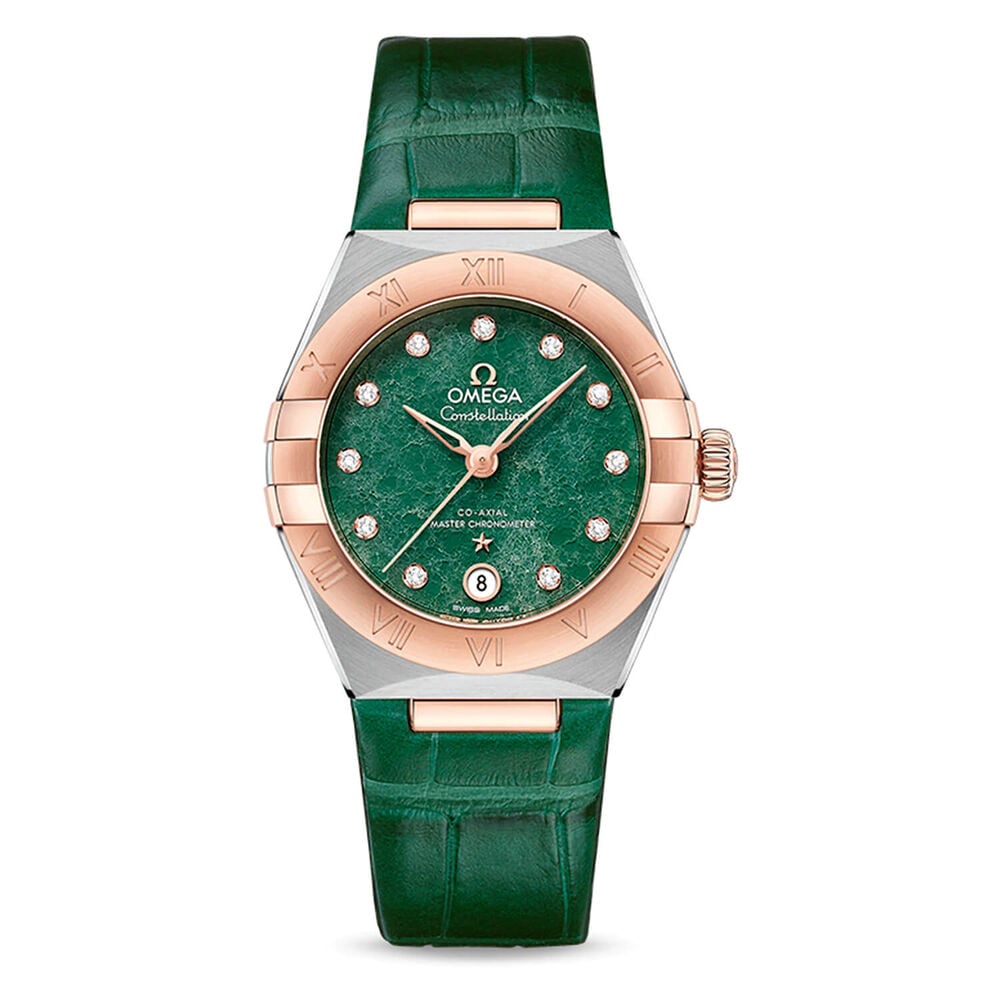 Omega Constellation 29mm Aventurine Green Dial Strap Watch image number 0