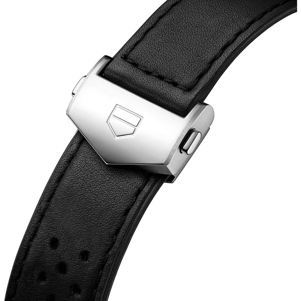 TAG Heuer Carrera Chronograph Tourbillon 42mm Purple Dial Black Leather Strap Watch image number 5