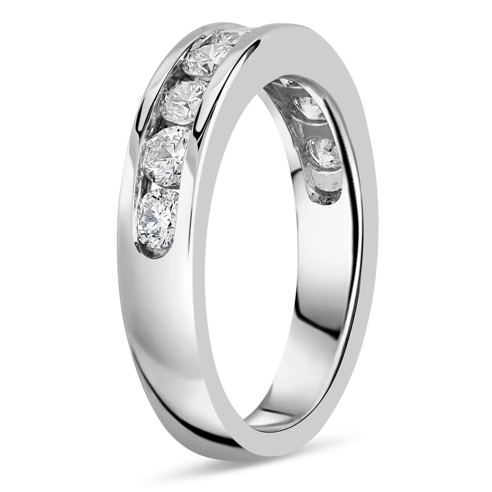 Platinum Brilliant Cut Diamond Channel Set Eternity 1.00ct Ring image number 3