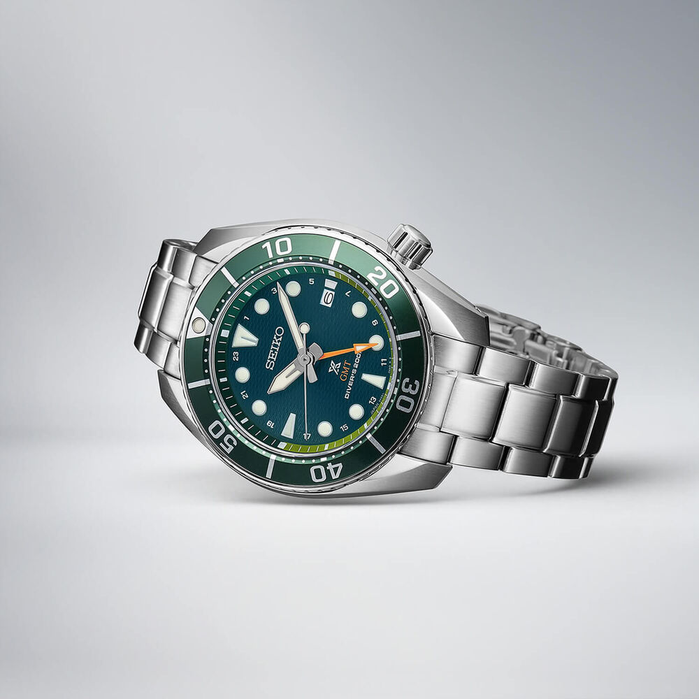 Seiko Prospex Sumo Diver GMT 45mm Green Dial Stainless Steel Case Watch image number 2