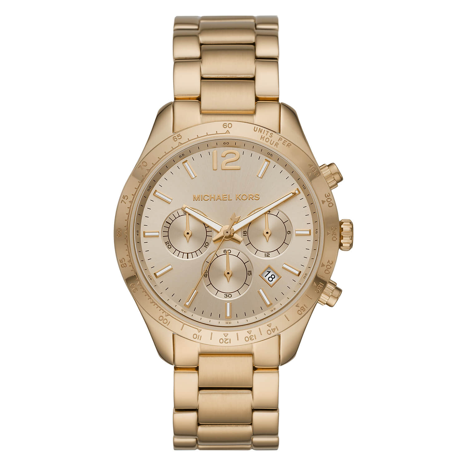 White gold michael kors watch best sale