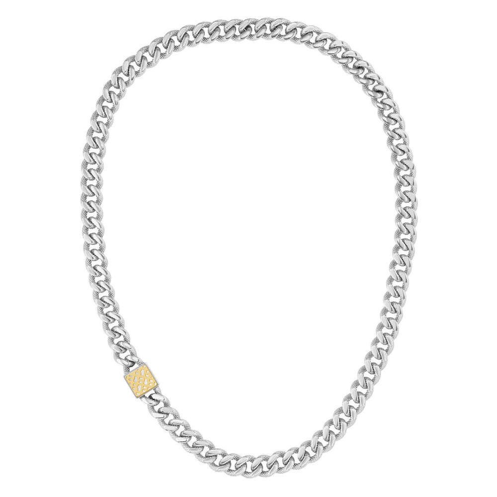 Ladies BOSS Caly Stainless Steel Plated Square Necklace image number 1