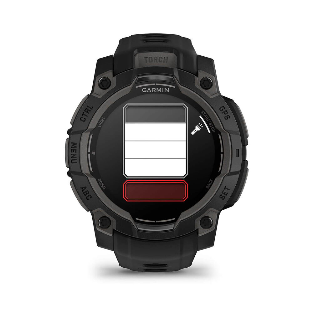 Garmin Instinct 3 AMOLED 45mm Black Bezel & Silicon Strap Watch image number 3