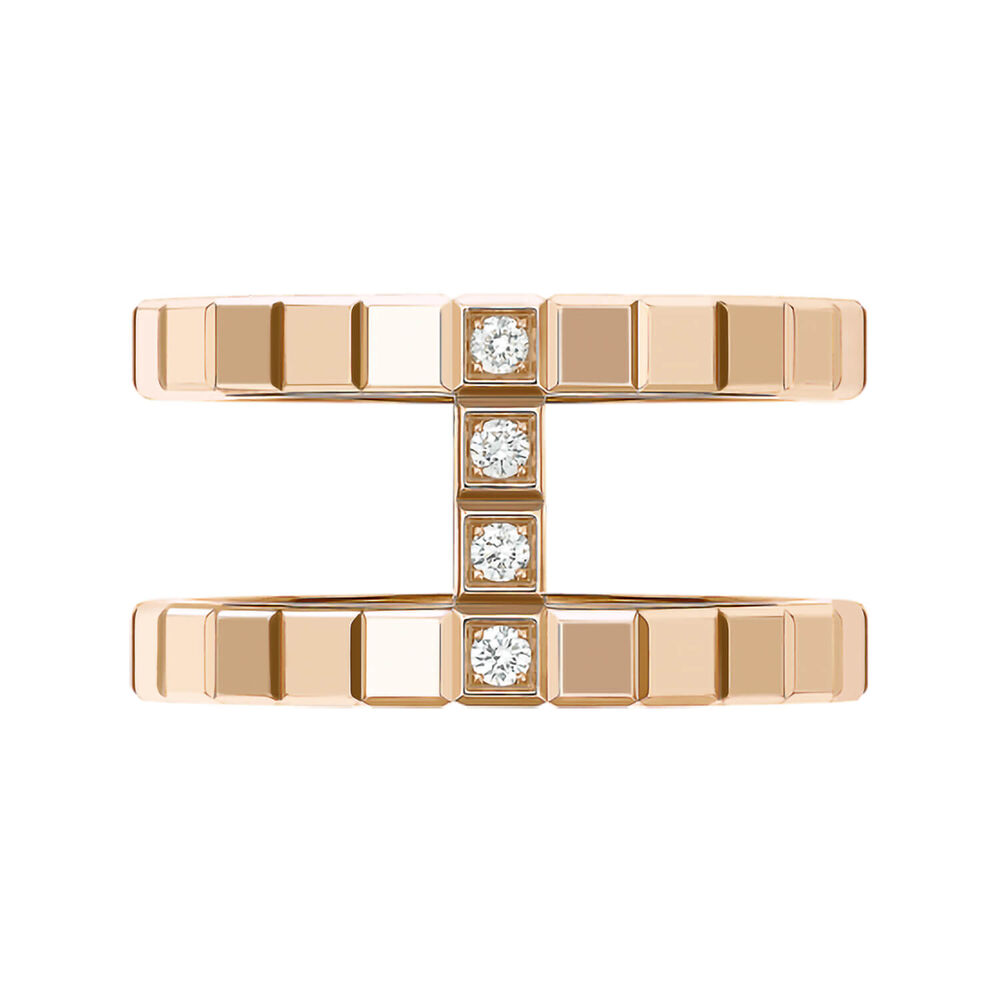 Chopard Ice Cube 18ct Rose Gold 0.04ct Diamond Ring (UK Size L)