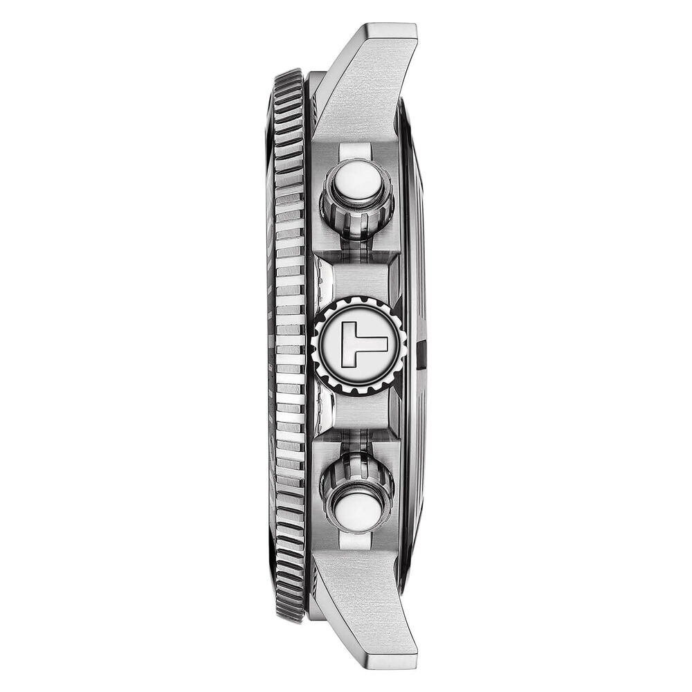 Tissot Seastar 1000 Quartz Chronograph Green Dial Black Bezel Steel Case Bracelet Watch image number 1