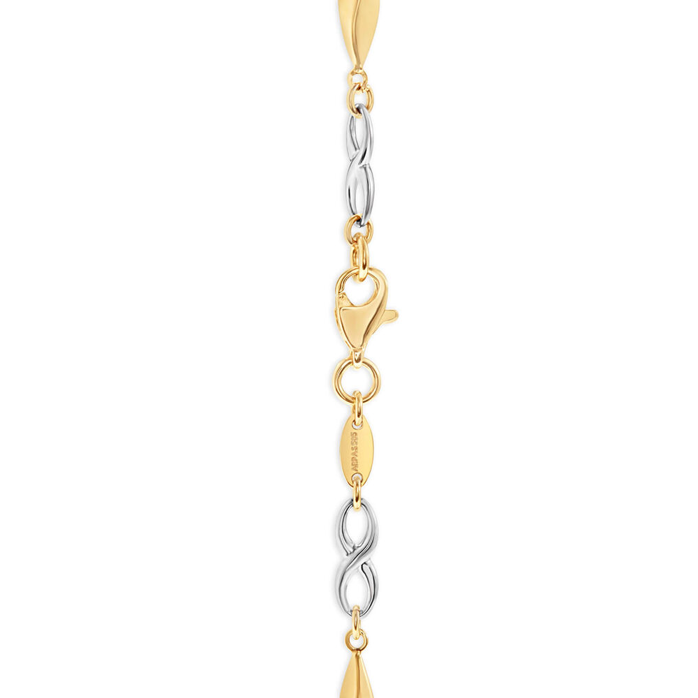 9ct Yellow &  White Gold Infinity and Polished Link Necklet image number 2