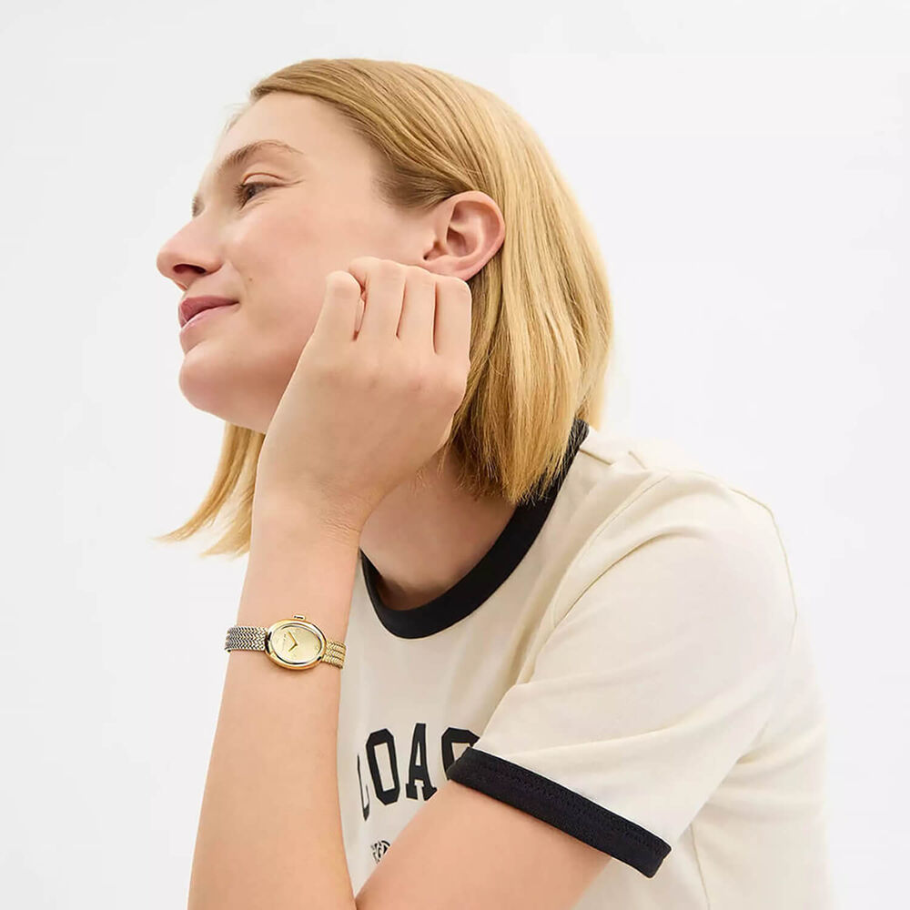 Coach Sammy 22mm Gold Dial Gold Tone Steel Bracelet Watch