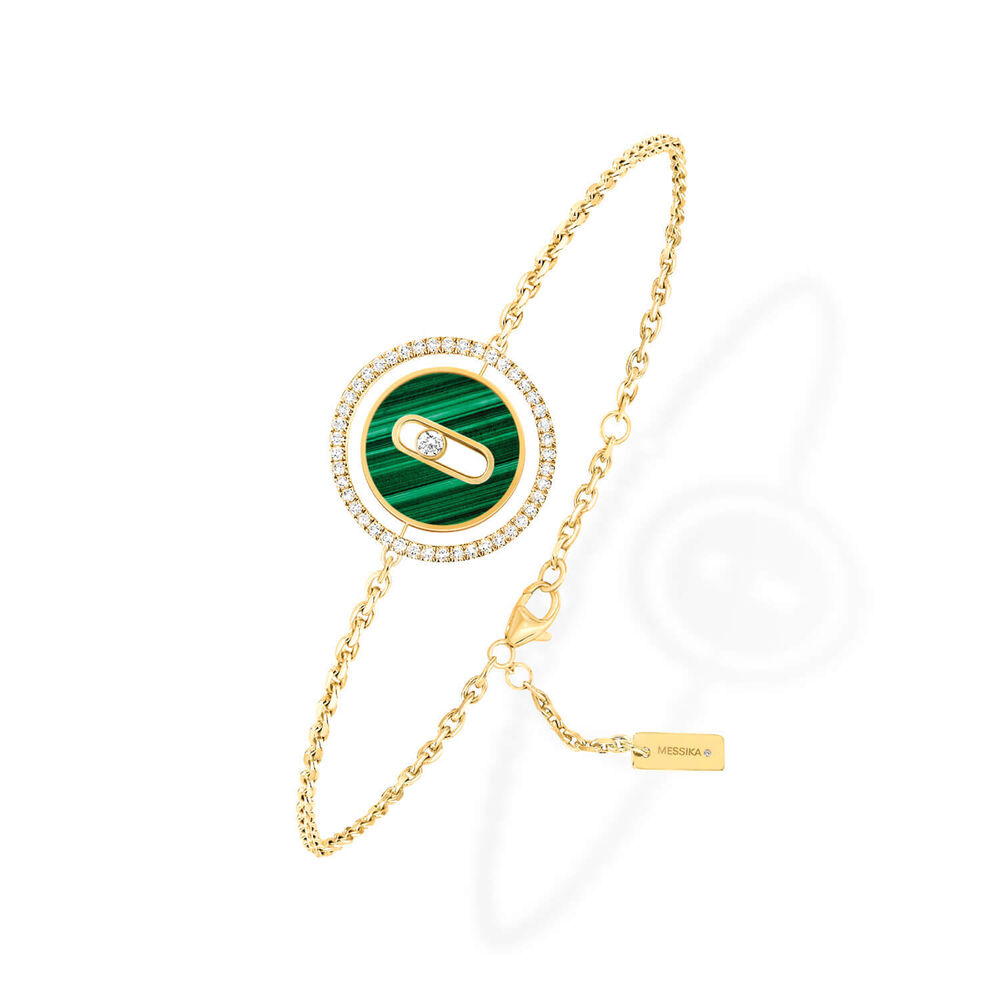 Messika Lucky Move 18ct Yellow Gold 0.18ct Diamond & Malachite Bracelet