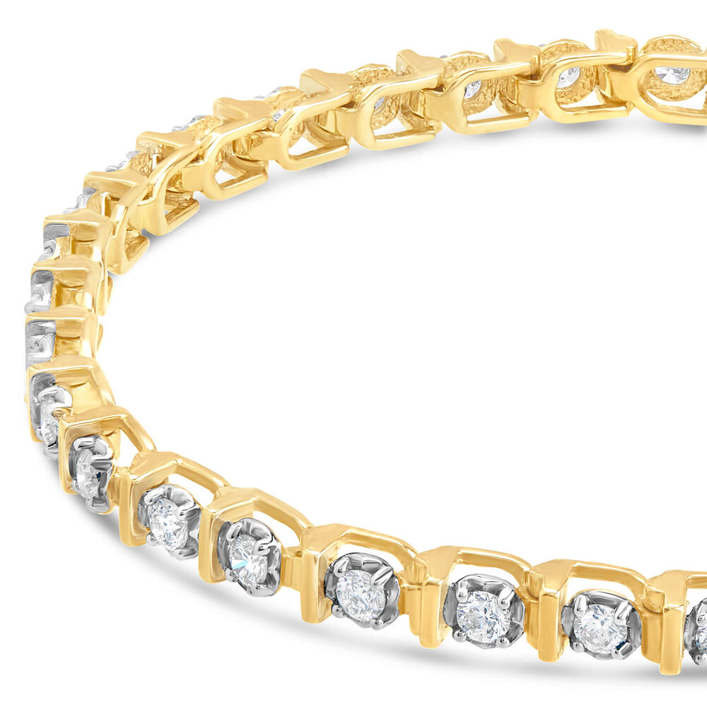 9ct Diamond Bar Set 2.00ct Tennis Bracelet