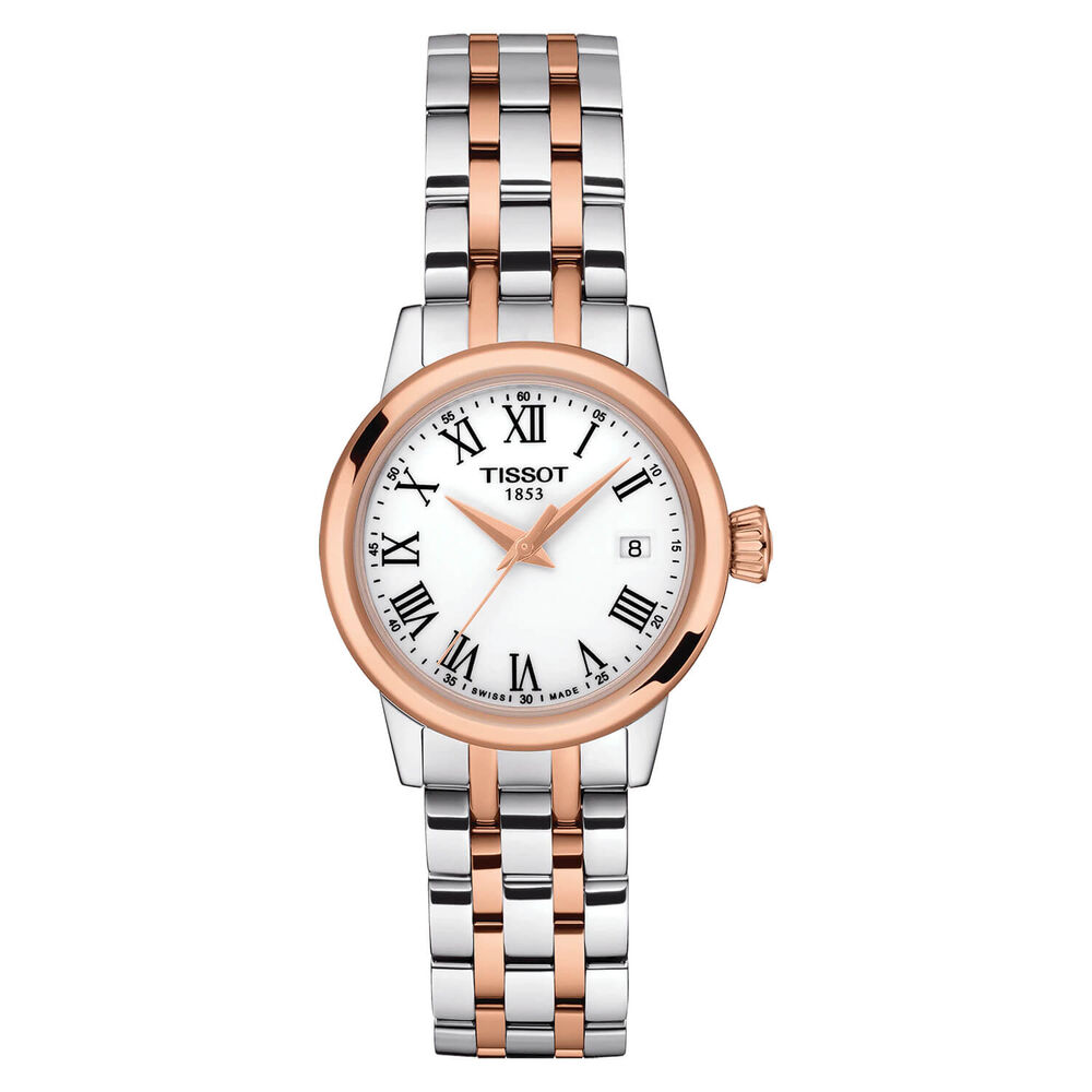 Tissot Classic Dream 28mm White Dial Steel & Rose Gold Bracelet Watch image number 0