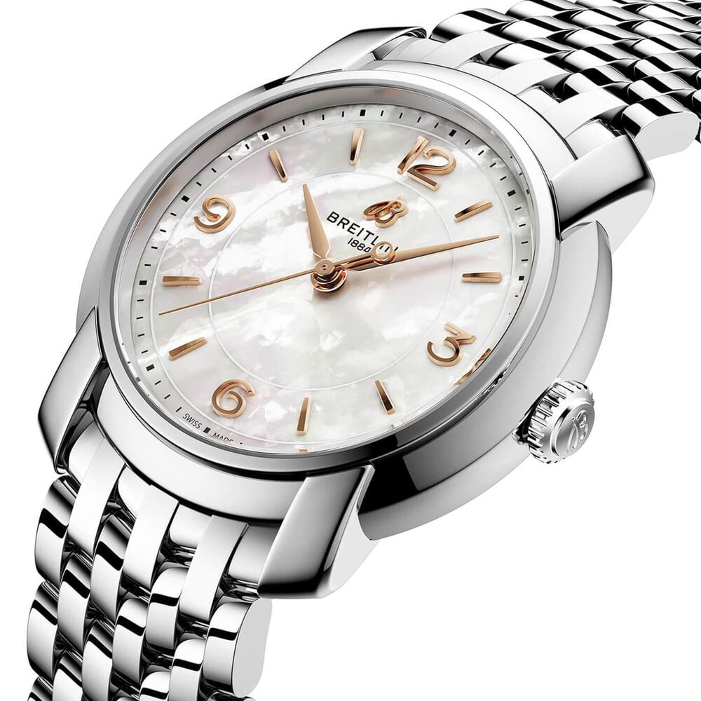 Breitling Lady Premier 32mm Mother of Pearl Dial Steel Bracelet Watch image number 1