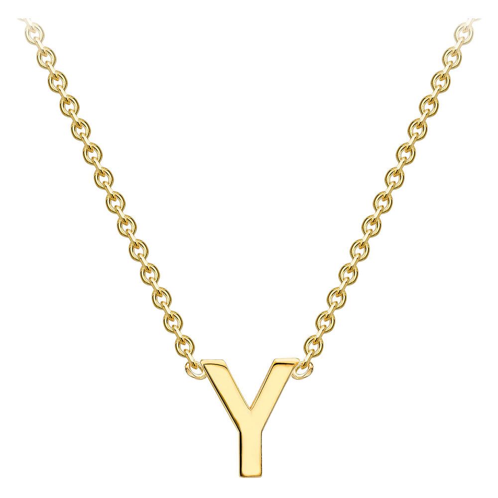 9 Carat Yellow Gold Petite Initial Y Necklet (Special Order) image number 1