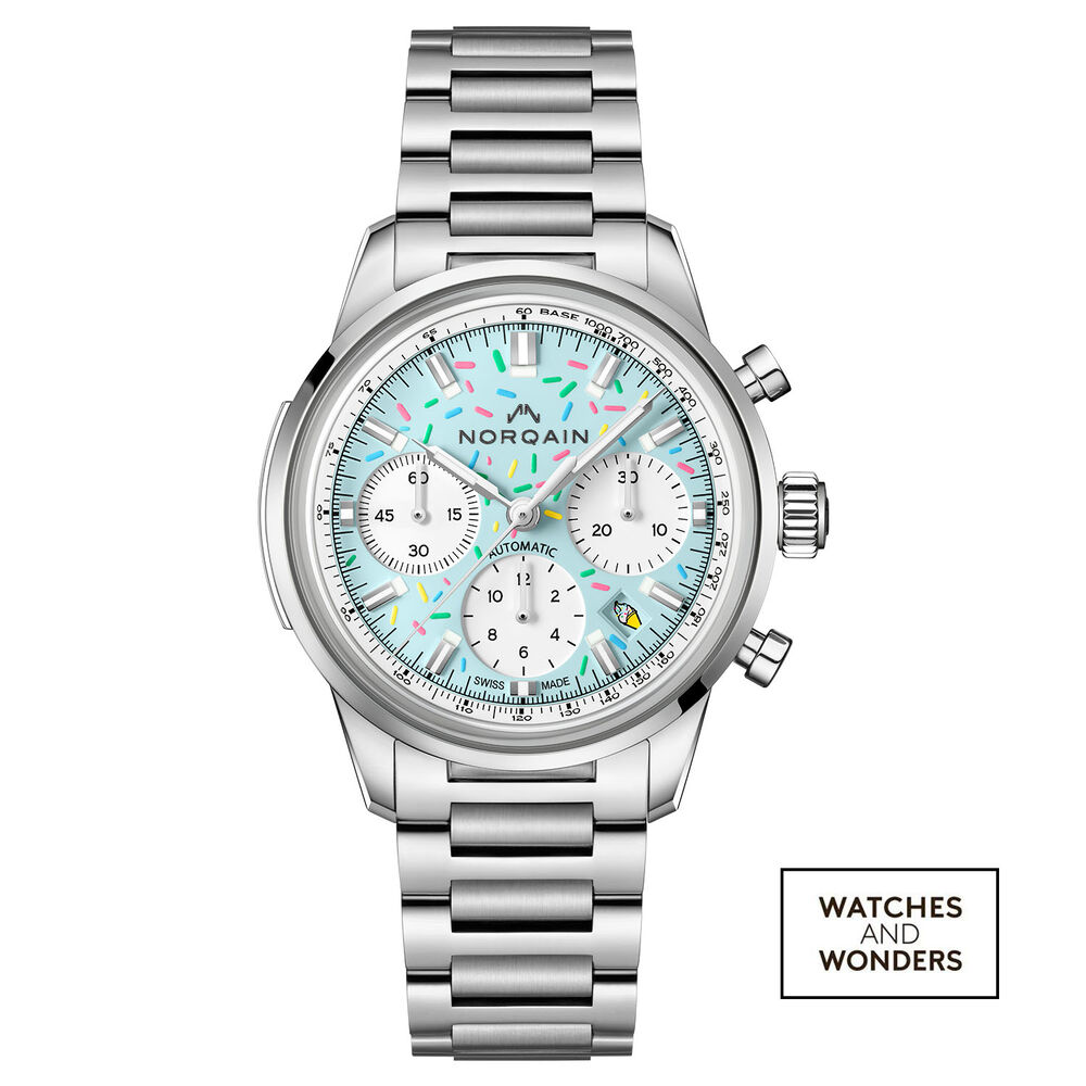 NORQAIN Freedom Chrono Enjoy Life 'Sprinkles' Special Edition 40mm Blue Dial Bracelet Watch